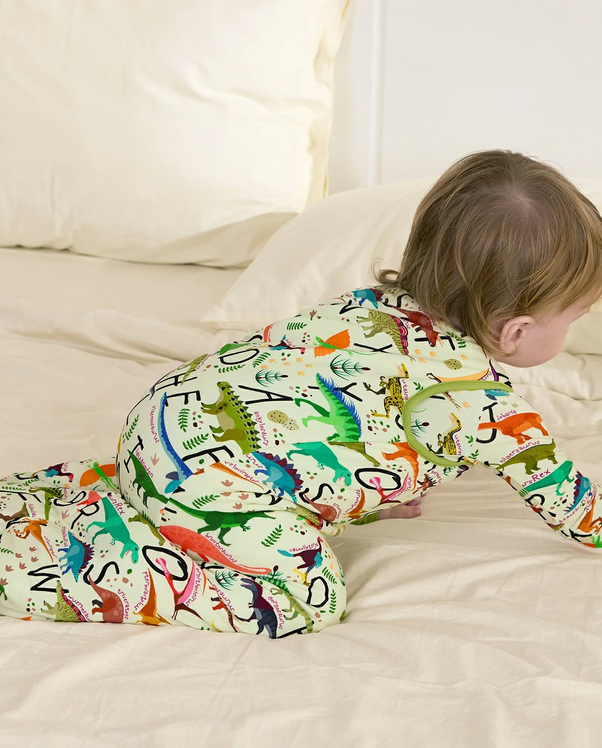 Dino Handbook Bamboo Baby Sleep Sack, dino dreams bamboo baby sleep sack crawling 09