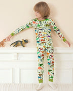 Dino Handbook Long Two-Piece Pajama Set, dino handbook bamboo two piece pjs lifestyle 2