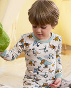 Dino Sports Long Two-Piece Pajama Set, dino sports club bamboo two piece pjs lifestyle 2