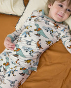 Dino Sports Long Two-Piece Pajama Set, dino sports club bamboo two piece pjs lifestyle 3