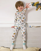 Dino Sports Long Two-Piece Pajama Set, dino sports club bamboo two piece pjs lifestyle 6