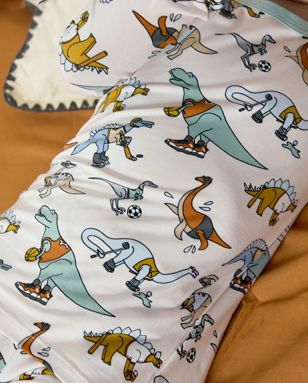 Dino Sports Long Two-Piece Pajama Set, dino sports club bamboo two piece pjs lifestyle 7