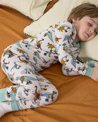 Dino Sports Long Two-Piece Pajama Set, dino sports club bamboo two piece pjs lifestyle 8