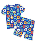 Donut Party Short Two-Piece Pajama Set, donut party short two piece pajama set main