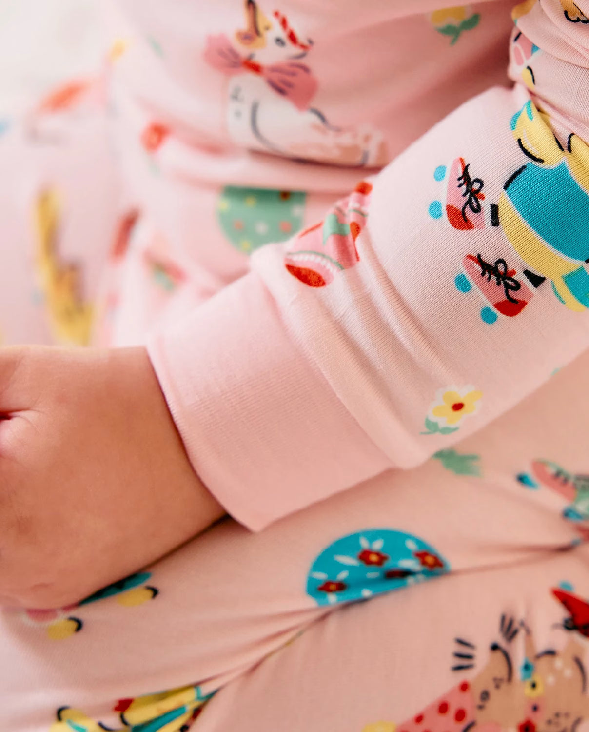 Easter Bunny Long Two-Piece Pajama Set, easter bunny bamboo two piece pjs lifestyle 4