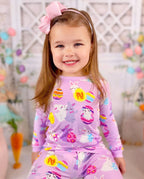 Egg Hunt Long Two-Piece Pajama Set, egg hunt bamboo long two piece pjs lifestyle 03