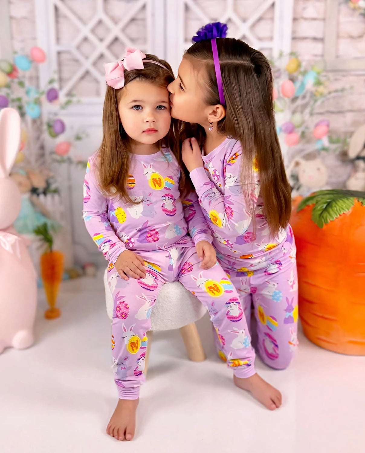 Egg Hunt Long Two-Piece Pajama Set, egg hunt bamboo long two piece pjs lifestyle 05