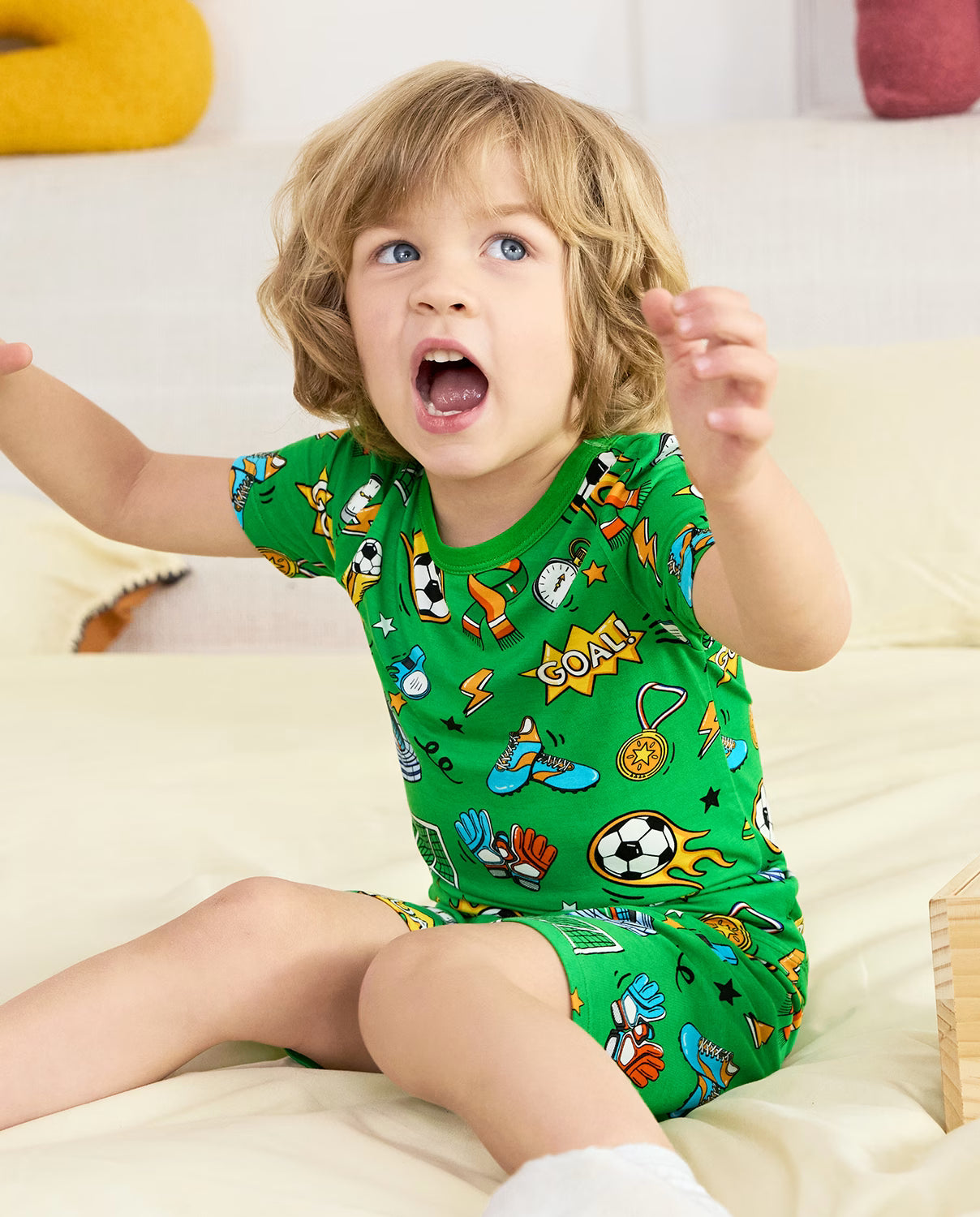 Final Kick Short Two-Piece Pajama Set, final kick bamboo short two piece pjs lifestyle 04