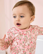 Floral Bunny Long Two-Piece Pajama Set, floral bunny bamboo two piece pjs lifestyle 6