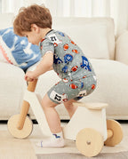Football Reverie bamboo short two-piece pajamas, lifestyle view 4