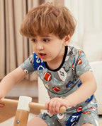 Football Reverie bamboo short two-piece pajamas, lifestyle view 9