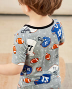 Football Reverie bamboo short two-piece pajamas, lifestyle view 12