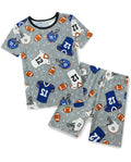 Football Reverie short two-piece pajama set, front product view