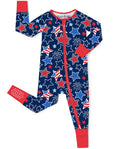 Freedom Sparkle Bamboo Zippy, freedom sparkle bamboo baby zippy pajama front