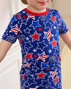 Freedom Sparkle Short Two-Piece Pajama Set, freedom sparkle bamboo short two piece pjs lifestyle 05