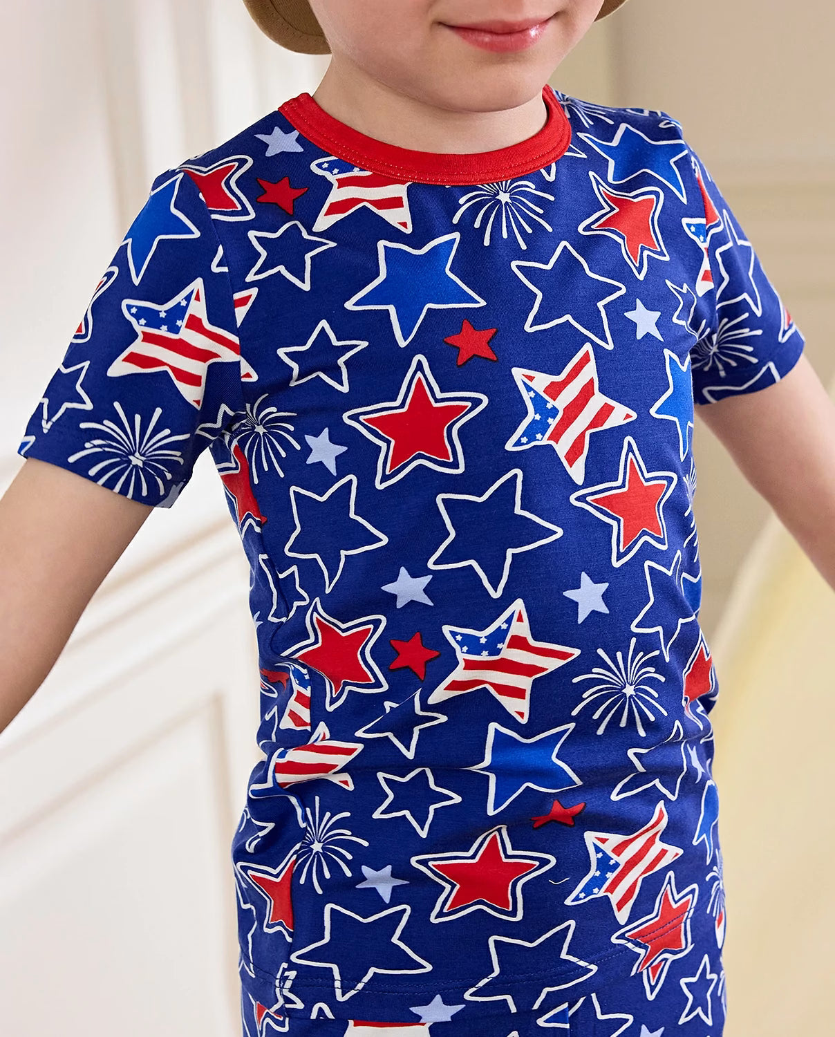 Freedom Sparkle Short Two-Piece Pajama Set, freedom sparkle bamboo short two piece pjs lifestyle 05