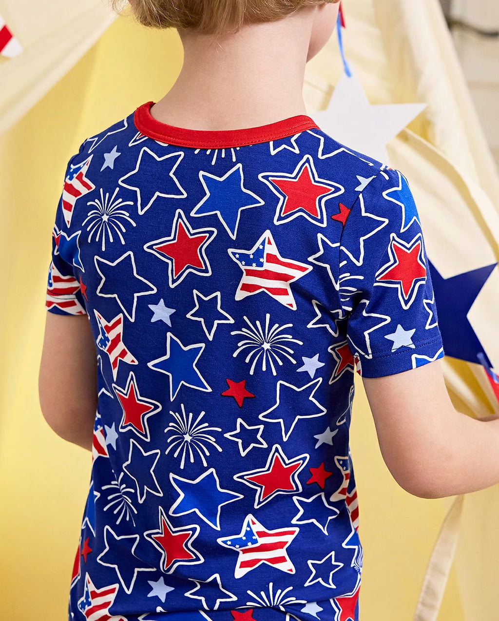 Freedom Sparkle Short Two-Piece Pajama Set, freedom sparkle bamboo short two piece pjs lifestyle 09
