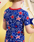Freedom Sparkle Short Two-Piece Pajama Set, freedom sparkle bamboo short two piece pjs lifestyle 09