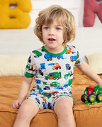 Garbage Squad Short Two-Piece Pajama Set, garbage squad bamboo short two piece pjs lifestyle 01