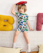 Garbage Squad Short Two-Piece Pajama Set, garbage squad bamboo short two piece pjs lifestyle 04