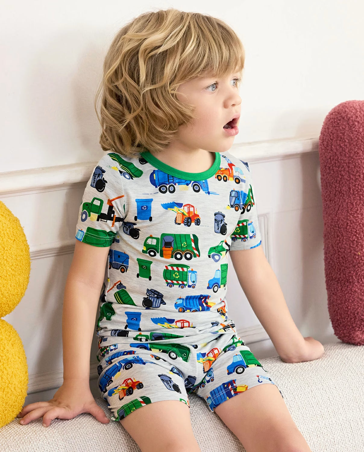 Garbage Squad Short Two-Piece Pajama Set, garbage squad bamboo short two piece pjs lifestyle 05