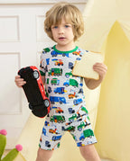 Garbage Squad Short Two-Piece Pajama Set, garbage squad bamboo short two piece pjs lifestyle 06