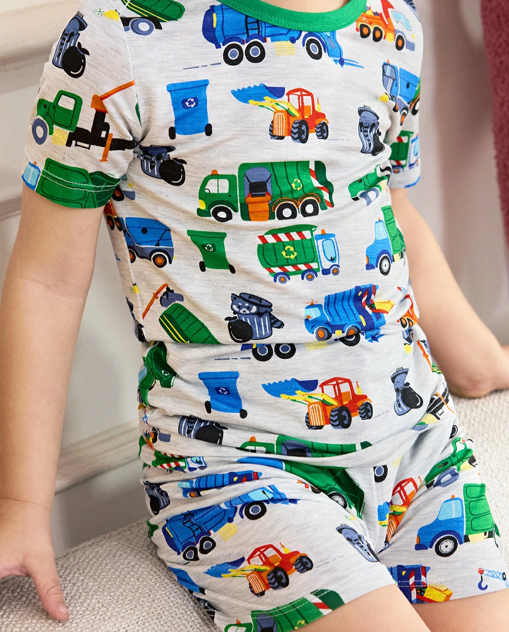 Garbage Squad Short Two-Piece Pajama Set, garbage squad bamboo short two piece pjs lifestyle 07