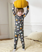 Ghostie Sports Club Long Two-Piece Pajama Set, ghostie sports club bamboo two piece pjs lifestyle 8