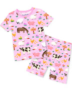 Happy Farm Short Two-Piece Pajama Set, happy farm bamboo short two piece pajama set