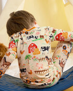 Happy Farmyard Long Two-Piece Pajama Set, happy farmyard bamboo long two piece pjs lifestyle 02 1