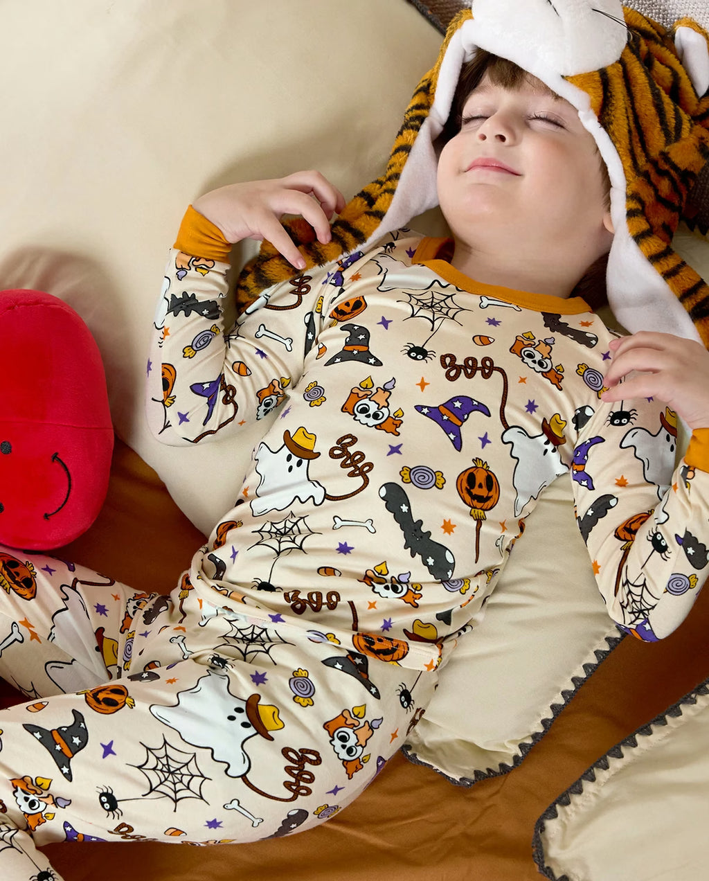 Happy Hallowboo Long Two-Piece Pajama Set, happy hallowboo club bamboo two piece pjs lifestyle 1