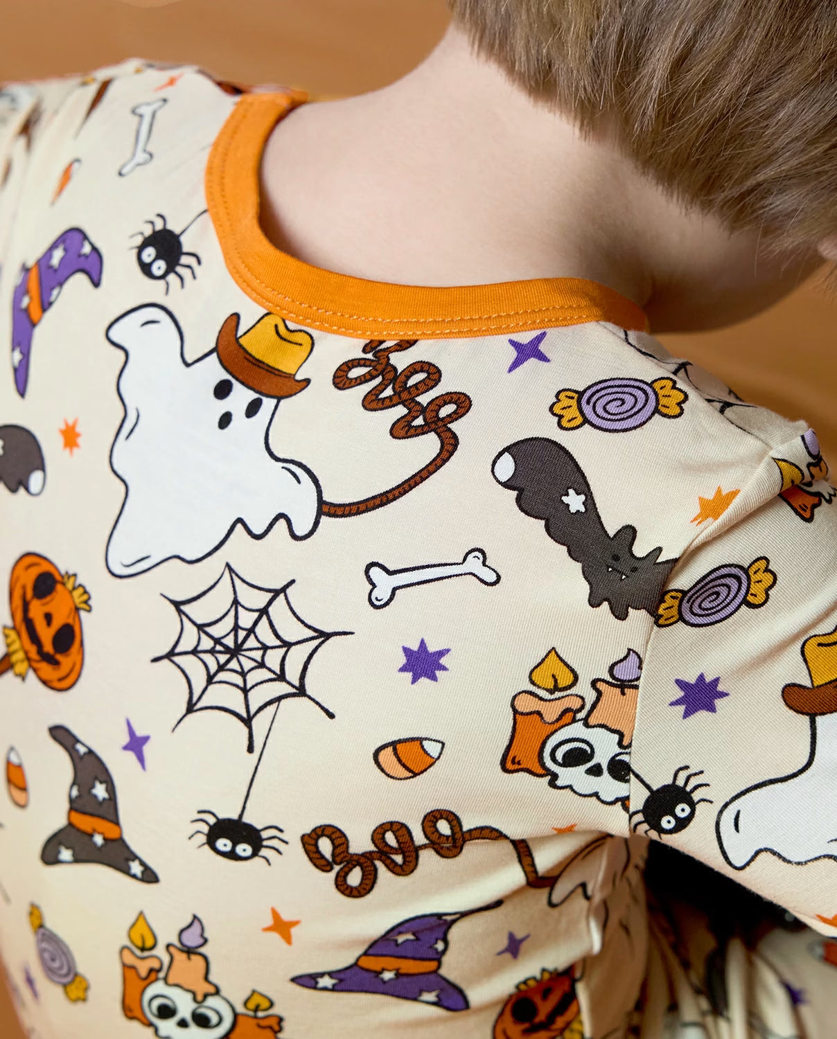 Happy Hallowboo Long Two-Piece Pajama Set, happy hallowboo club bamboo two piece pjs lifestyle 4
