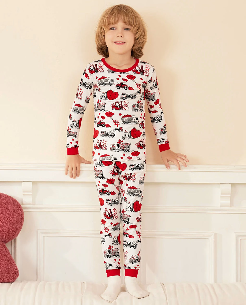 Heart Journey Long Two-Piece Pajama Set, heart journey bamboo long two piece pjs lifestyle 02