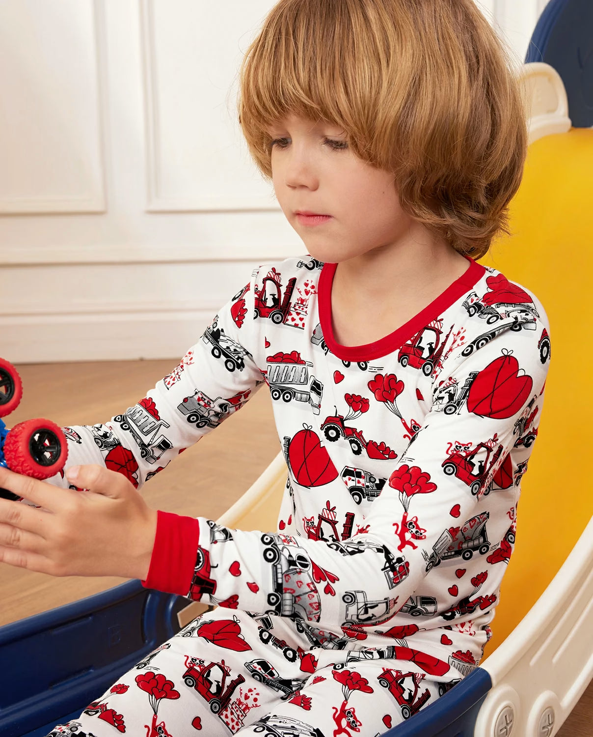 Heart Journey Long Two-Piece Pajama Set, heart journey bamboo long two piece pjs lifestyle 04