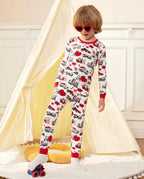 Heart Journey Long Two-Piece Pajama Set, heart journey bamboo long two piece pjs lifestyle 05