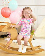 Heart Leopard Short Two-Piece Pajama Set, heart leopard bamboo short two piece pjs lifestyle 07