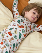 Howdy Cowboy Long Two-Piece Pajama Set, howdy cowboy bamboo long two piece pjs lifestyle 09