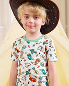 Howdy Cowboy Short Two-Piece Pajama Set, howdy cowboy bamboo short two piece pjs lifestyle 01
