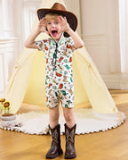 Howdy Cowboy Short Two-Piece Pajama Set, howdy cowboy bamboo short two piece pjs lifestyle 02