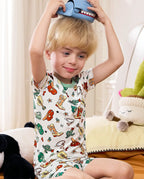 Howdy Cowboy Short Two-Piece Pajama Set, howdy cowboy bamboo short two piece pjs lifestyle 09