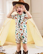 Howdy Cowboy Short Two-Piece Pajama Set, howdy cowboy bamboo short two piece pjs lifestyle 10