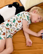 Howdy Cowboy Short Two-Piece Pajama Set, howdy cowboy bamboo short two piece pjs lifestyle 11