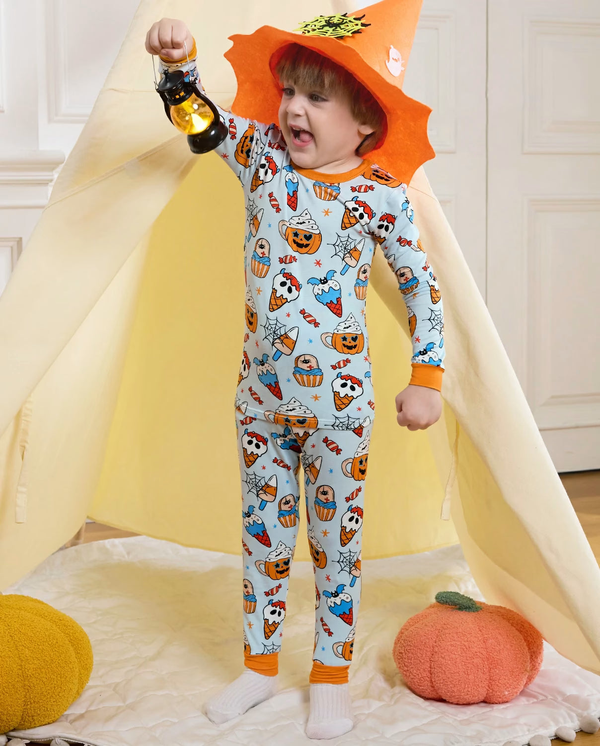 I Scream! Long Two-Piece Pajama Set, i scream club bamboo two piece pjs lifestyle 2