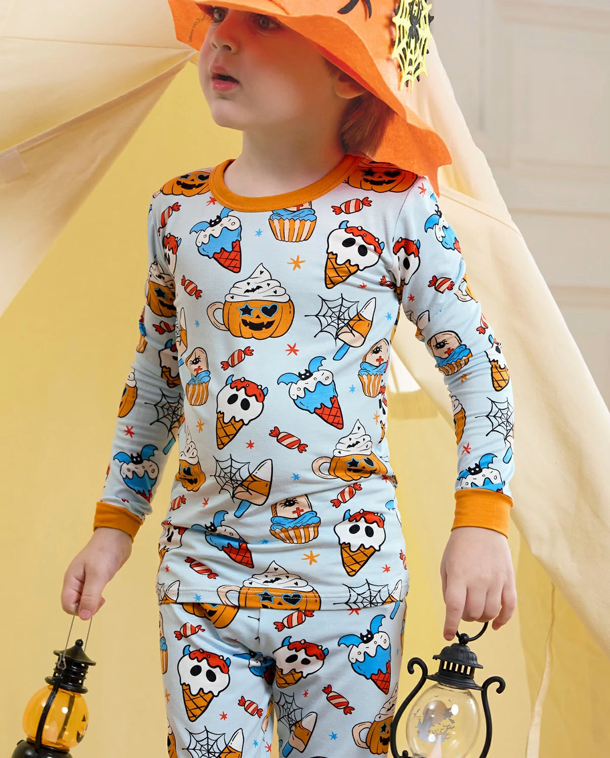 I Scream! Long Two-Piece Pajama Set, i scream club bamboo two piece pjs lifestyle 5