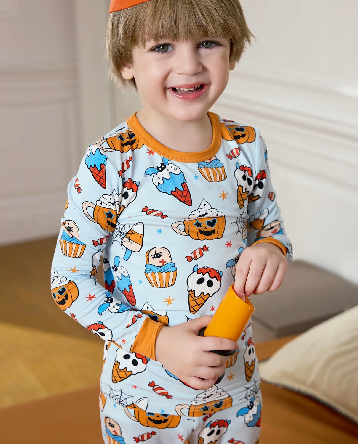 I Scream! Long Two-Piece Pajama Set, i scream club bamboo two piece pjs lifestyle 6