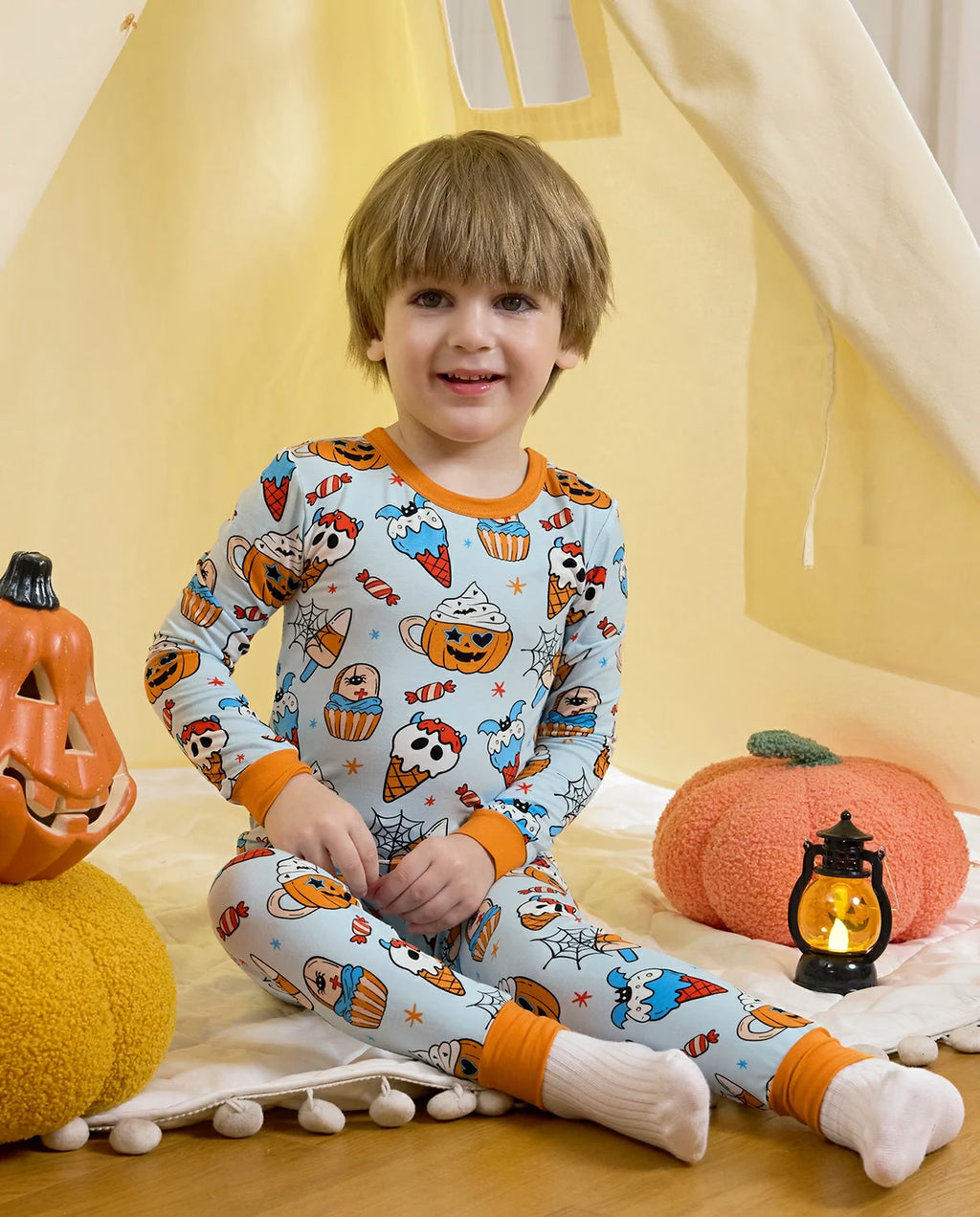 I Scream! Long Two-Piece Pajama Set, i scream club bamboo two piece pjs lifestyle 8