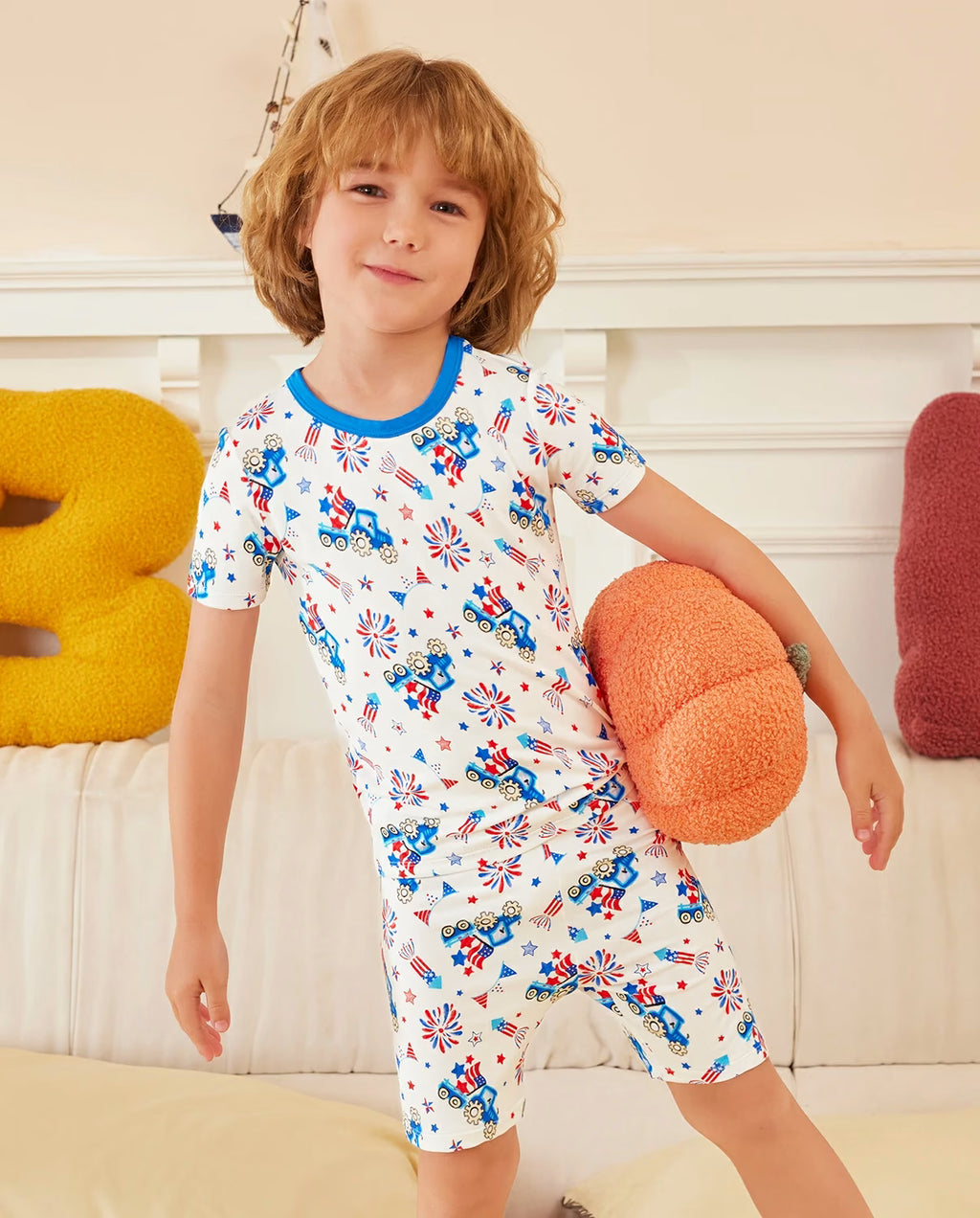 Independence Night Short Two-Piece Pajama Set, independence night bamboo long two piece pjs lifestyle 09