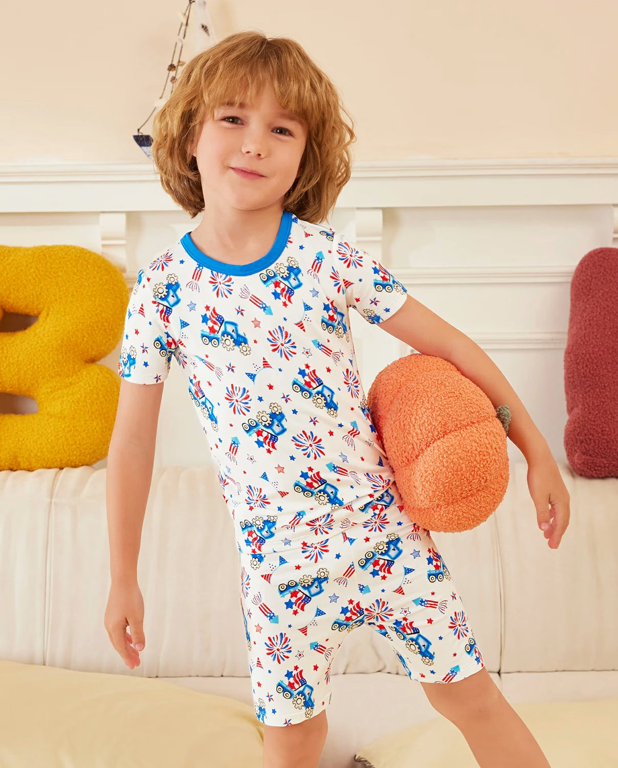 Independence Night Short Two-Piece Pajama Set, independence night bamboo long two piece pjs lifestyle 09