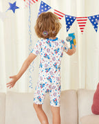Independence Night Short Two-Piece Pajama Set, independence night bamboo long two piece pjs lifestyle 12