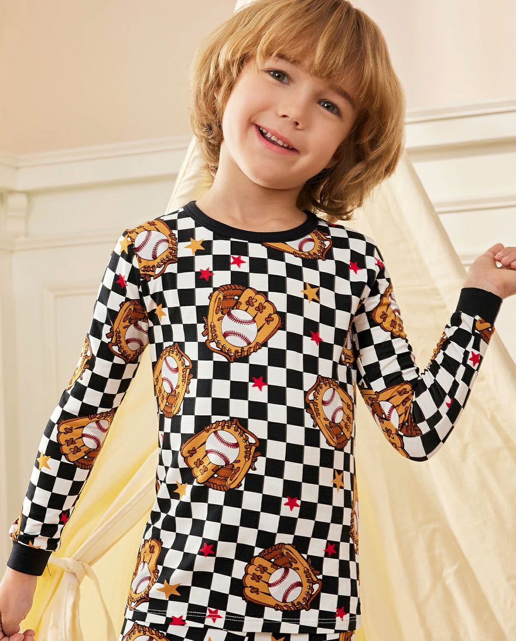 Junior Mitt Long Two-Piece Pajama Set, junior mitt bamboo two piece pjs lifestyle 4